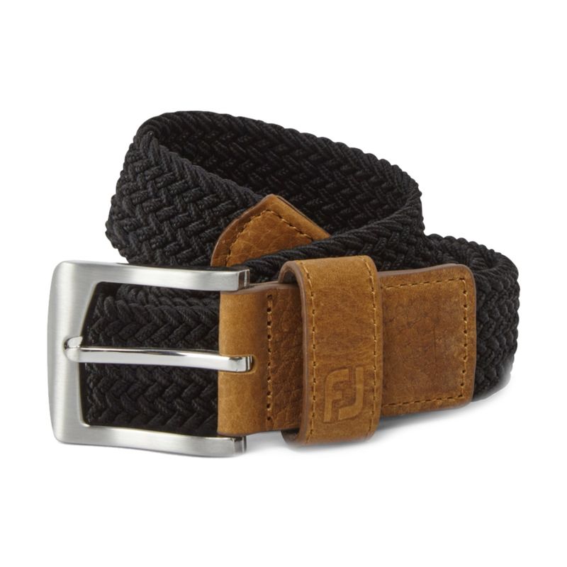 FOOTJOY WOVEN BELT BLACK LONG (33-42)