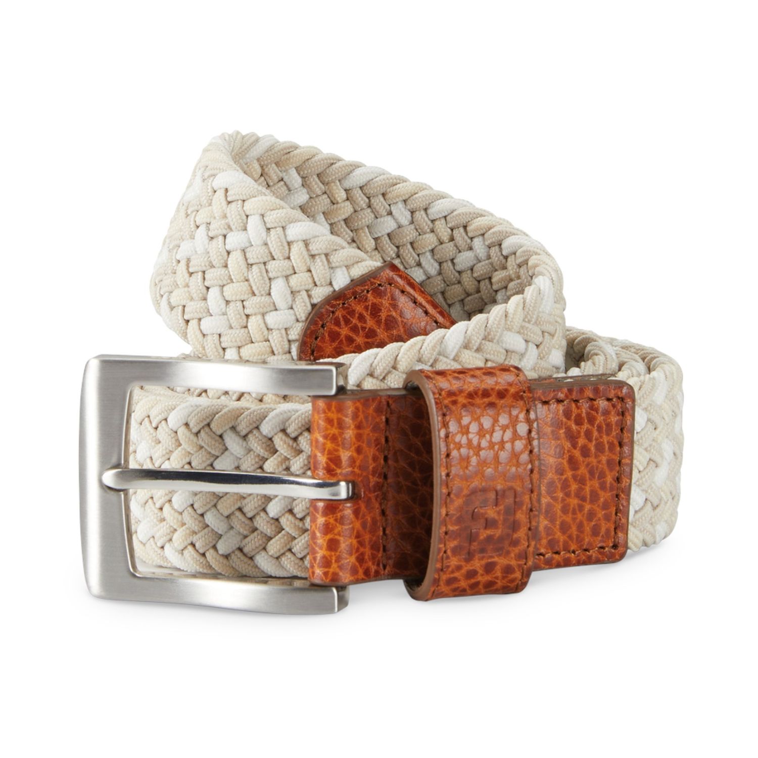 FOOTJOY WOVEN BELT KHAKI/STONE