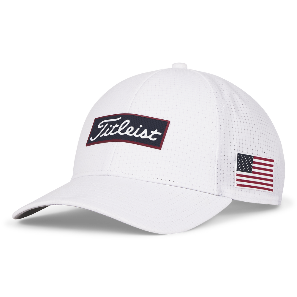 TITLEIST OCEANSIDE ADJUSTABLE HAT, Color: WHITE/NAVY/DARK RED, Size: ADJUSTABLE