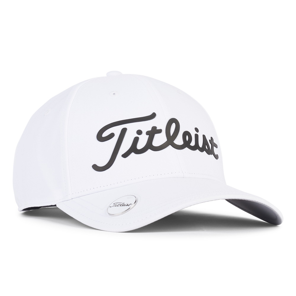 TITLEIST PLAYERS PERFORMANCE BALL MARKER ADJUSTABLE HAT, Color: WHITE/BLACK, Size: ADJUSTABLE