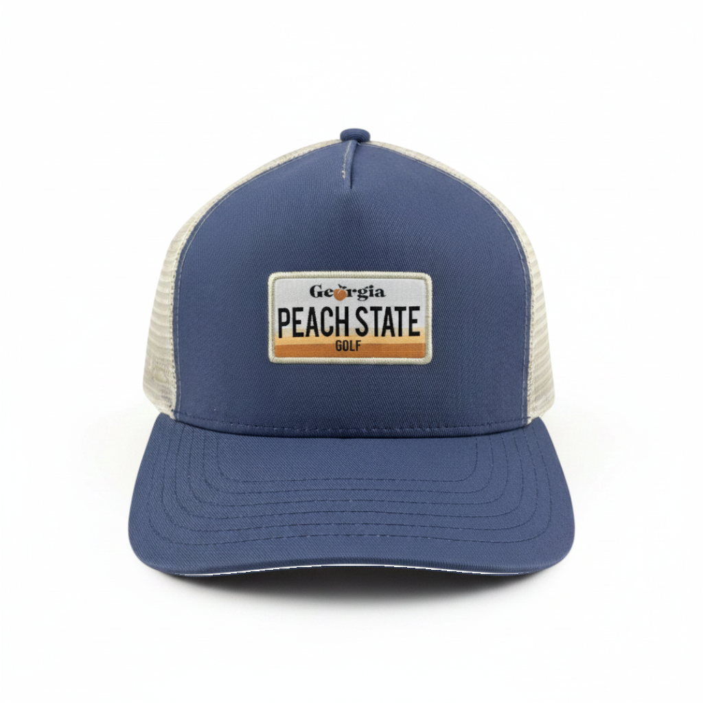 PEACH STATE GOLF LICENSE PLATE TRUCKER HAT SLATE