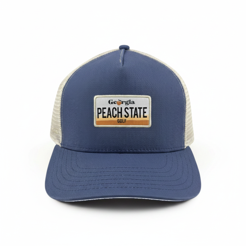 PEACH STATE GOLF LICENSE PLATE TRUCKER HAT SLATE