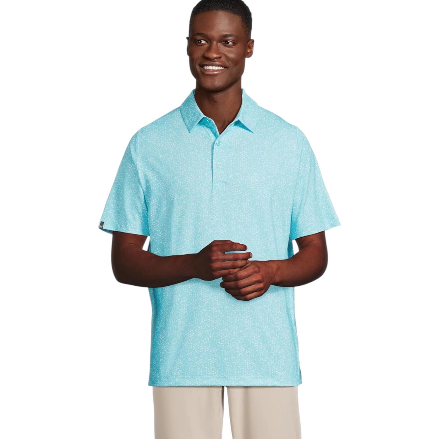CALLAWAY ALL-OVER CHEV PRINTED OPTI-DRI POLO, Color: BLUE RADIANCE, Size: LARGE
