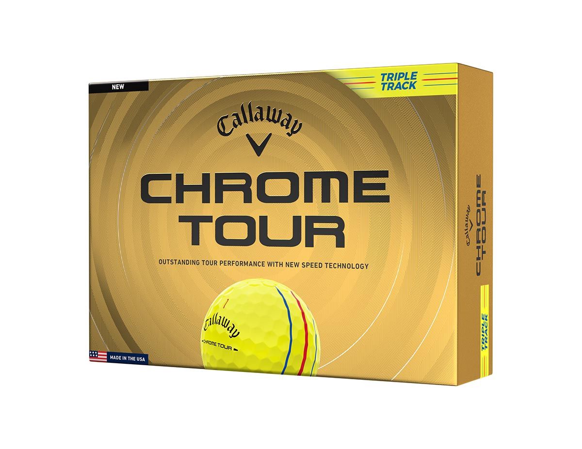 CALLAWAY CHROME TOUR TRIPLE TRACK YELLOW 2026 GOLF BALL DOZEN