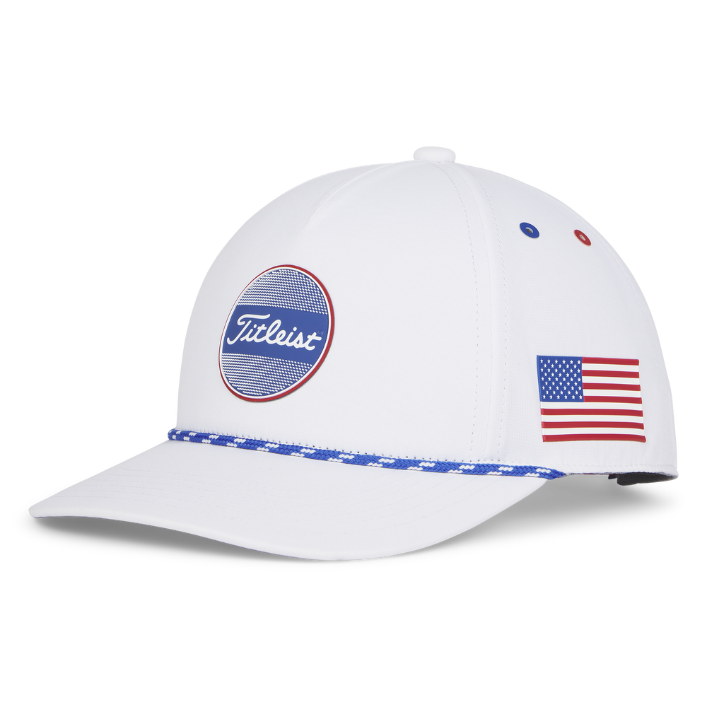 TITLEIST JUNIOR BOARDWALK ROPE HAT, Color: WHITE/ROYAL/RED