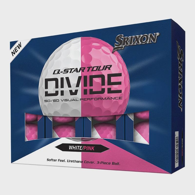 SRIXON Q STAR TOUR DIVIDE 6 WHITE/PINK GOLF BALL DOZEN