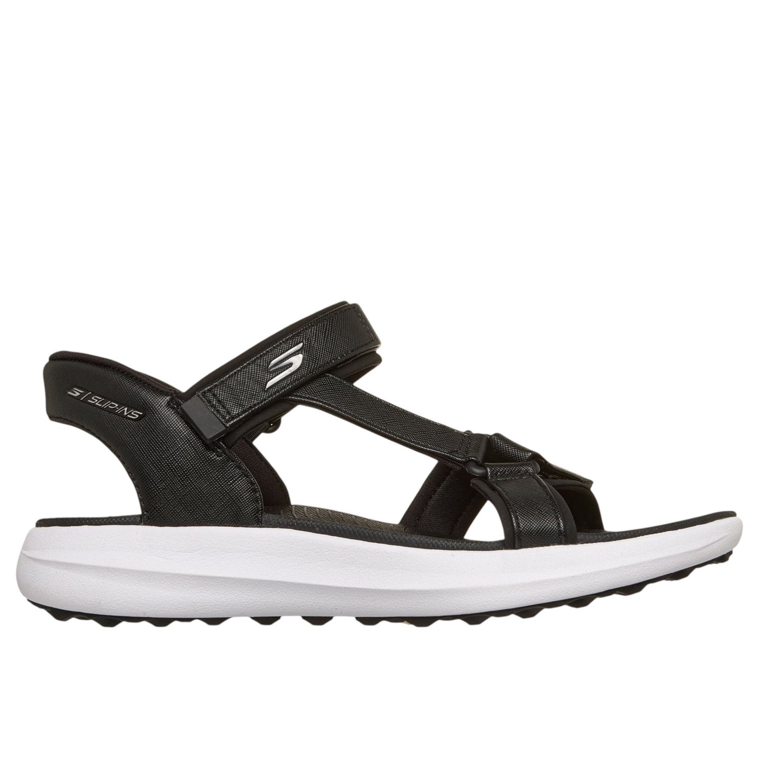 SKECHERS WOMENS SLIP-IN GOLF SANDAL BLACK/WHITE
