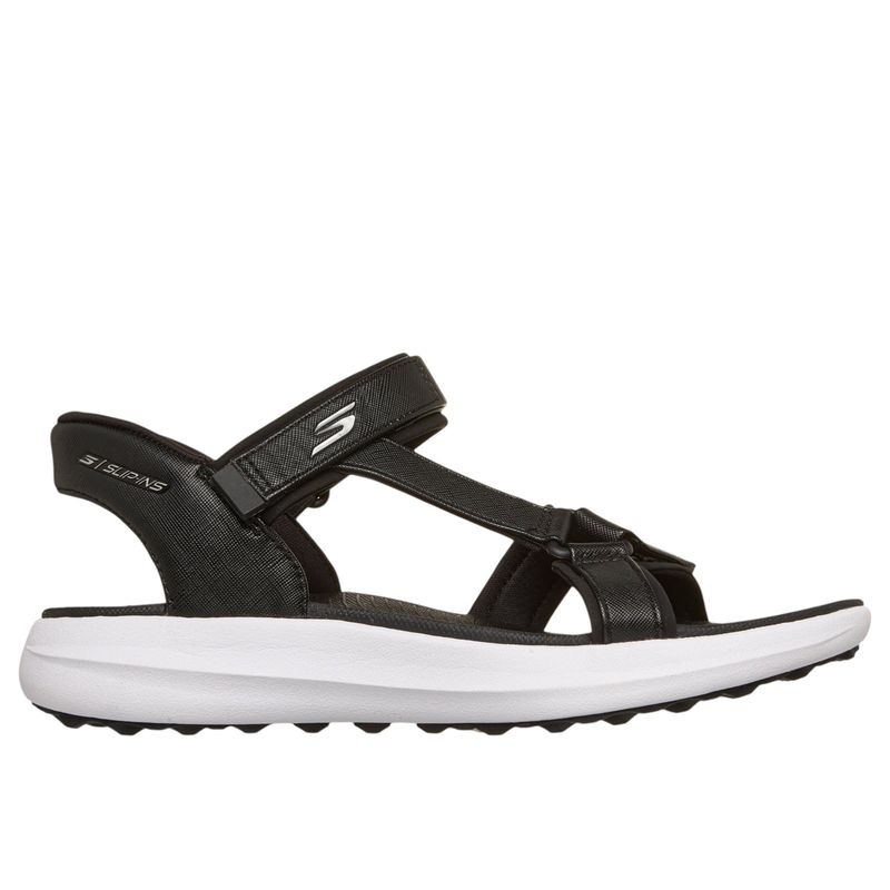 SKECHERS WOMENS SLIP-IN GOLF SANDAL BLACK/WHITE