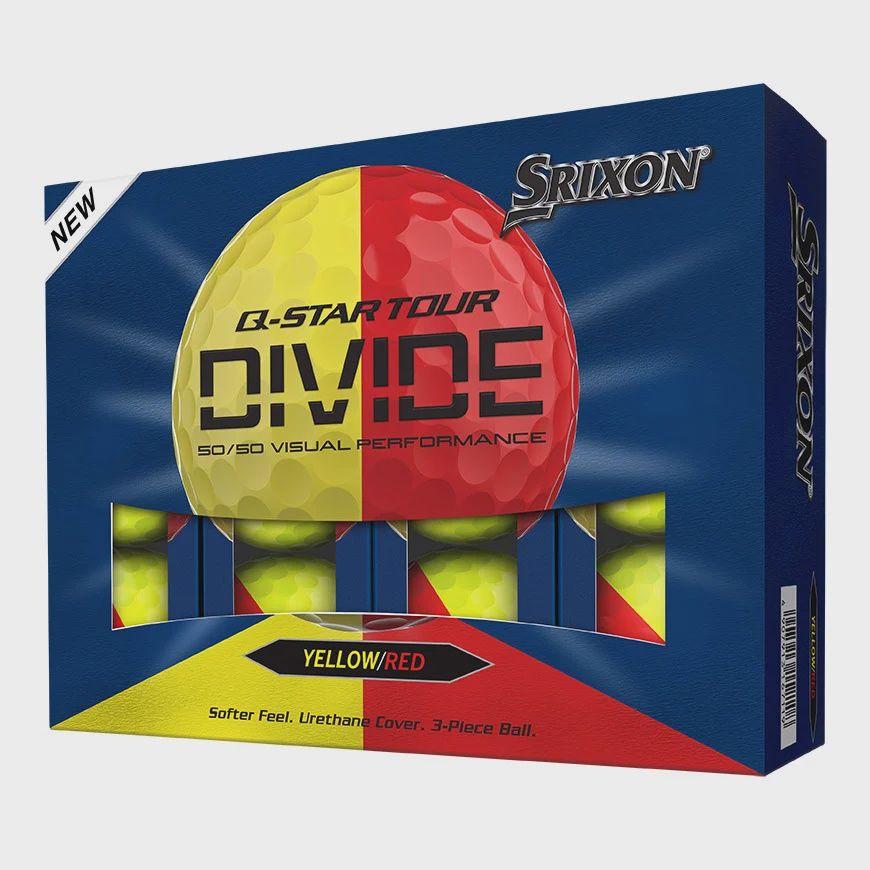 SRIXON Q STAR TOUR DIVIDE 6 YELLOW/RED GOLF BALL DOZEN