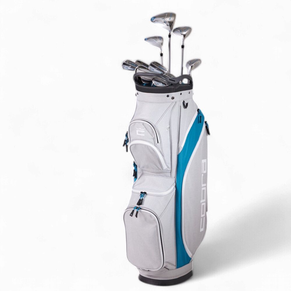 COBRA WOMENS FLY-XL CART BAG COMPLETE SET, Color: SILVER/BLUE, Length: STANDARD