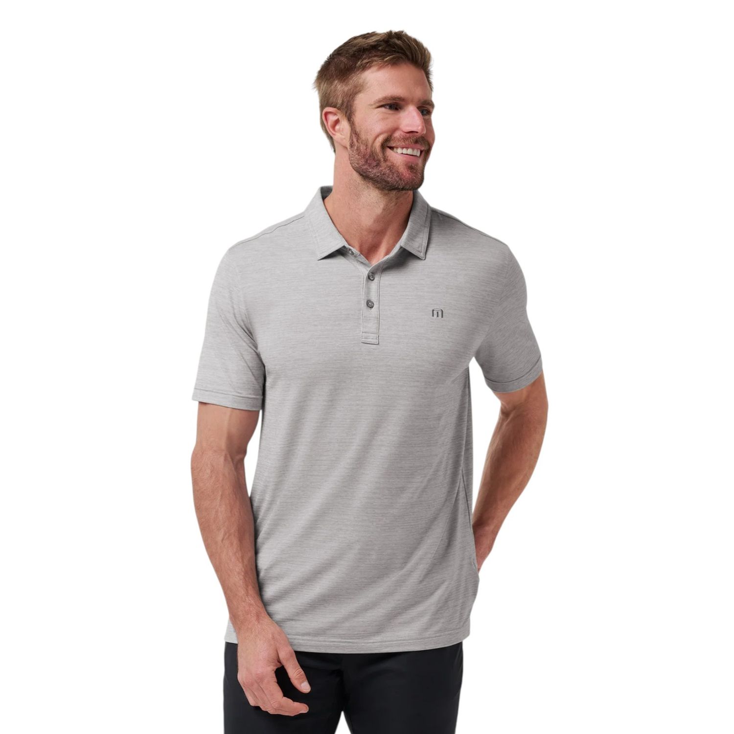 TRAVISMATHEW THE HEATER POLO HEATHER MICROCHIP
