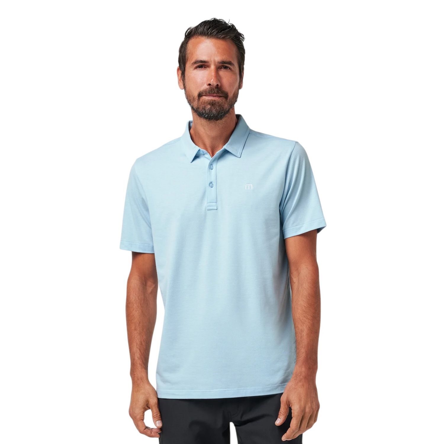 TRAVISMATHEW THE HEATER POLO HEATHER DREAM BLUE