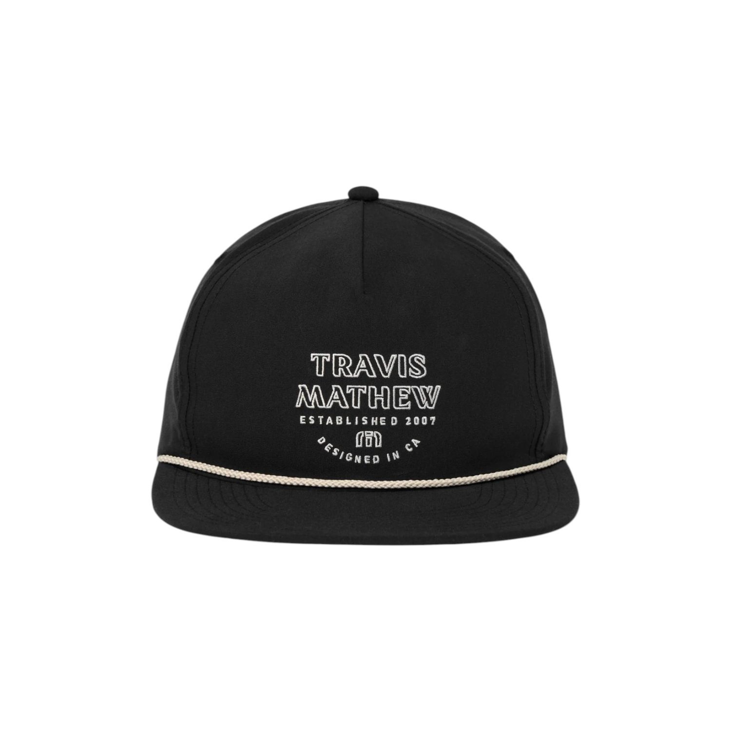 TRAVISMATHEW SALTED SHORE SNAPBACK HAT, Color: BLACK, Size: ADJUSTABLE