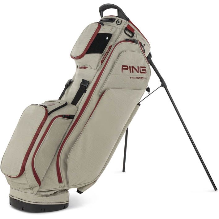 PING HOOFER 14 STAND BAG SAND/DEEP RED