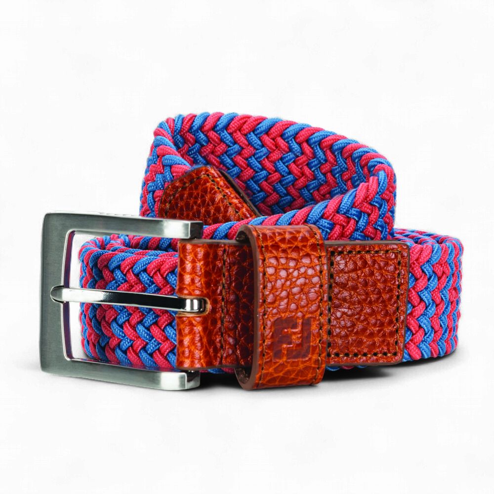 FOOTJOY WOVEN BELT COASTAL BLUE/NANTUCKET RED