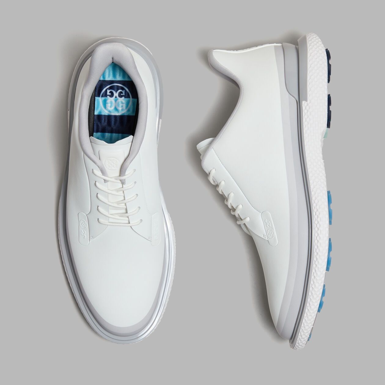 G/FORE MENS GALLIVAN2R TUXEDO STRIPE GOLF SHOE SNOW/NIMBUS