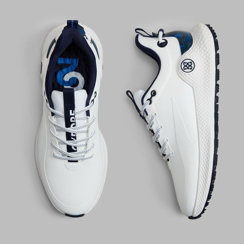 G/FORE MENS MG4+ O2 CAMO ACCENT GOLF SHOE SNOW/TWILIGHT
