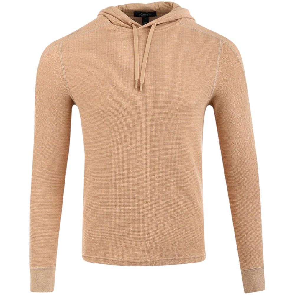 RLX TECH WAFFLE KNIT PULLOVER HOODIE CAMEL
