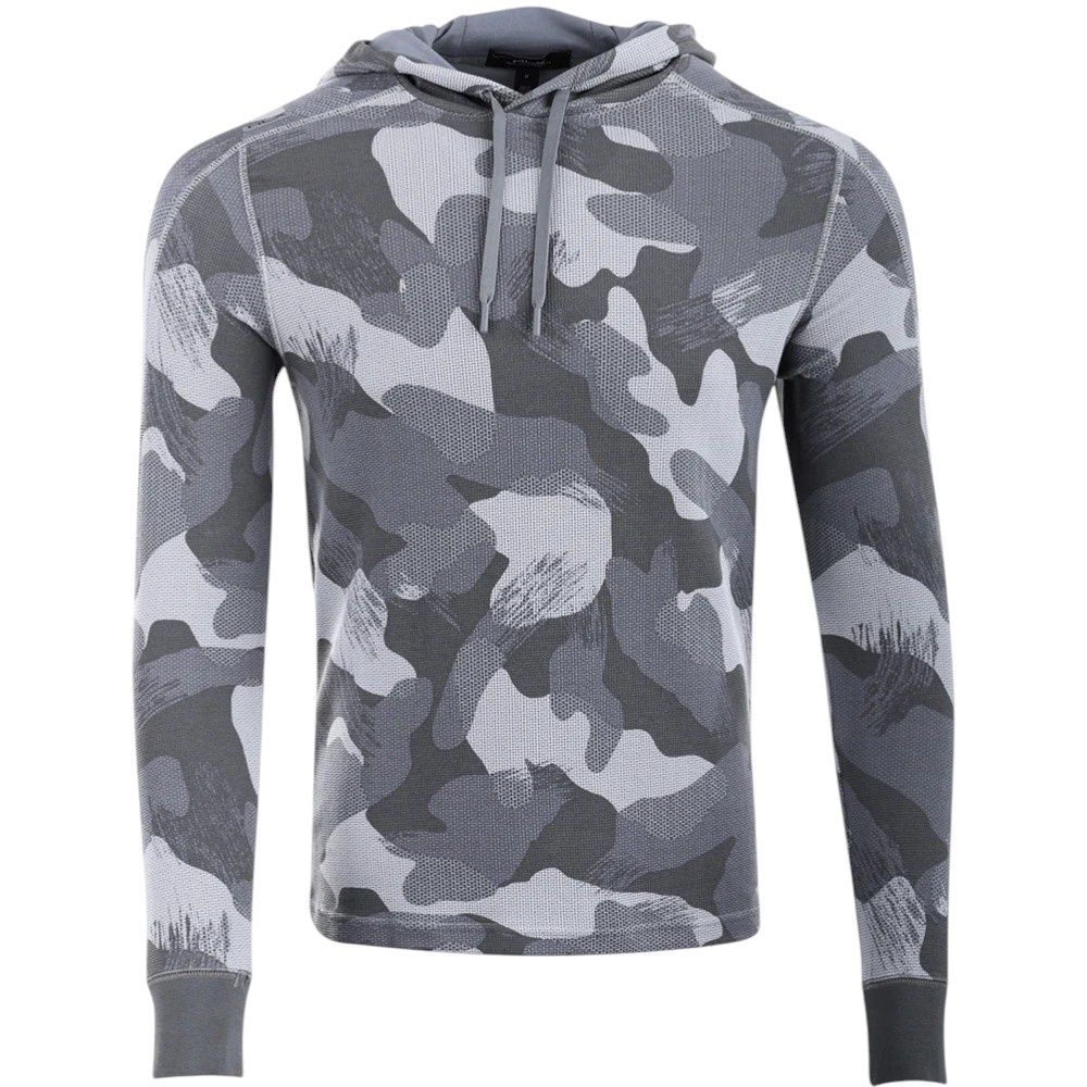RLX TECH WAFFLE KNIT PULLOVER HOODIE GREY CAMO