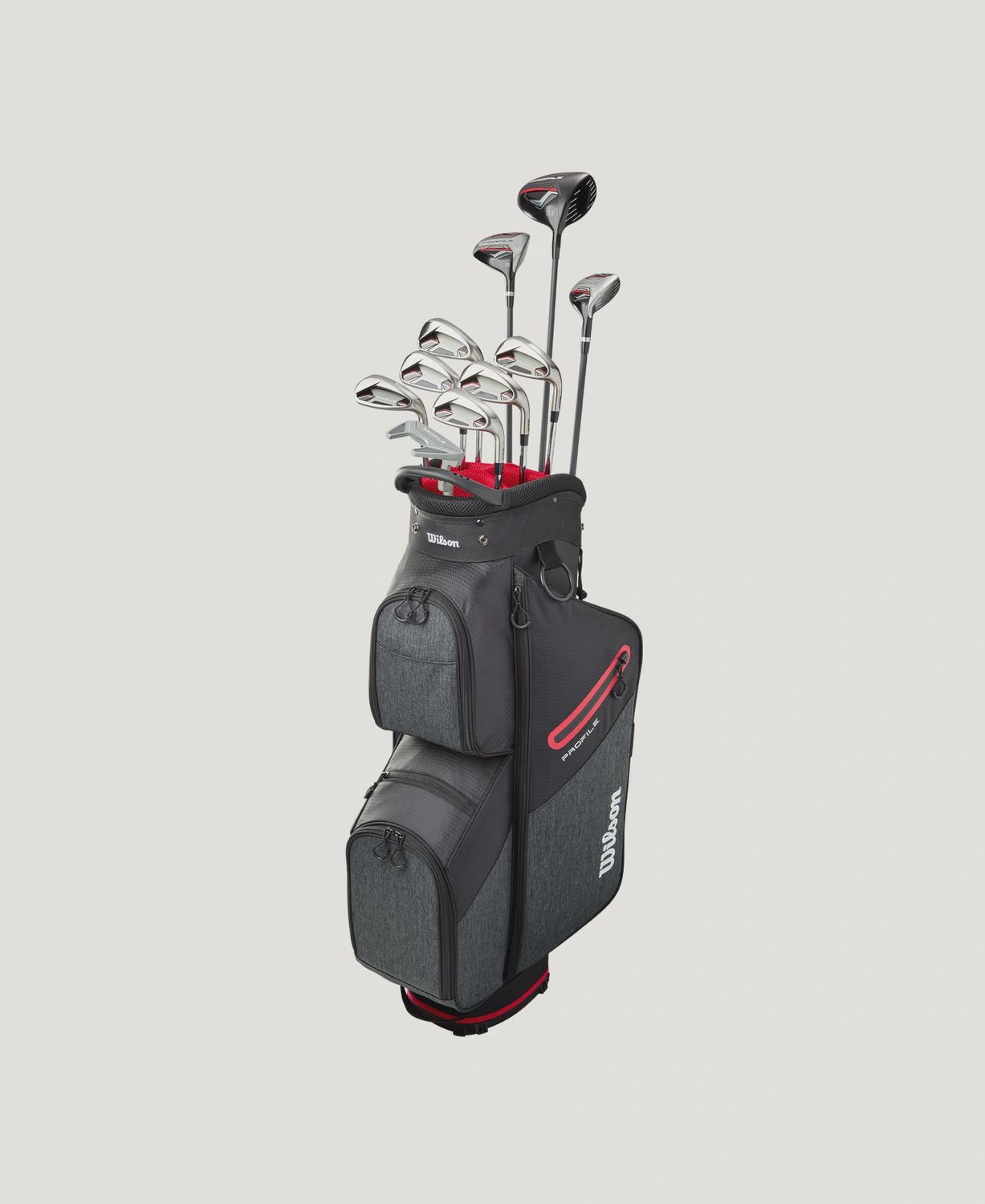 WILSON PROFILE SENIOR MENS CART BAG COMPLETE SET GRAPHITE
