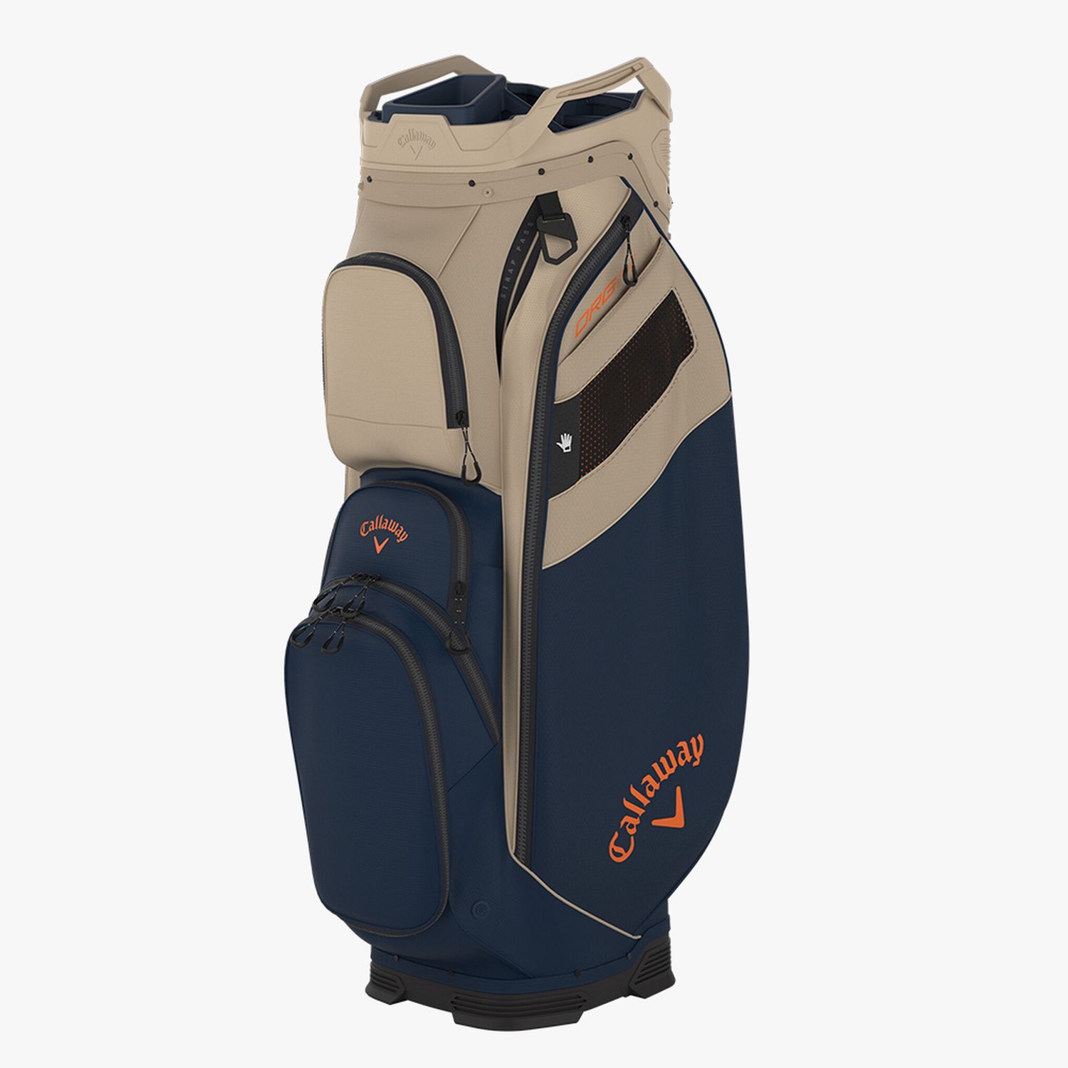 CALLAWAY ORG 14 CART BAG TAN/MARINE/ORANGE
