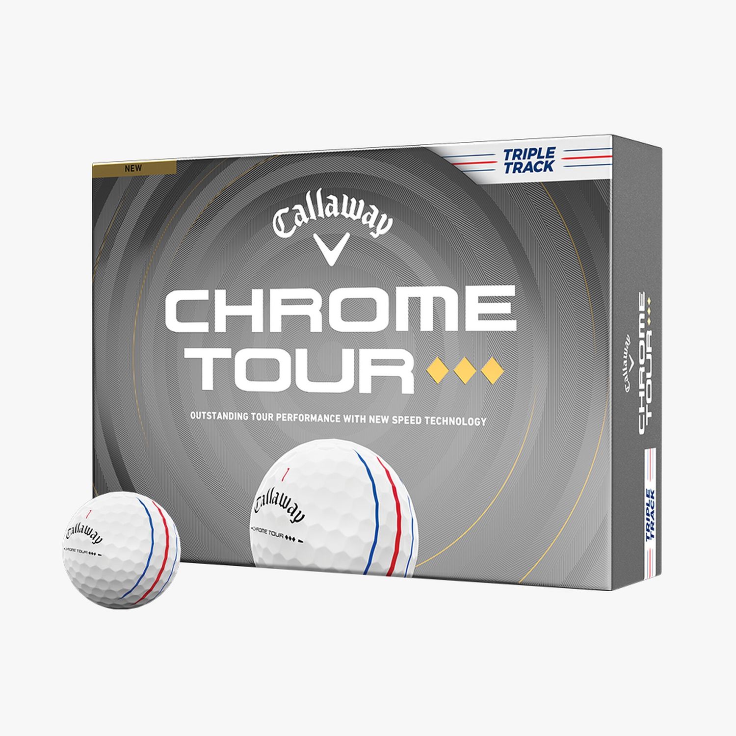 CALLAWAY CHROME TOUR TRIPLE DIAMOND TRIPLE TRACK GOLF BALL DOZEN