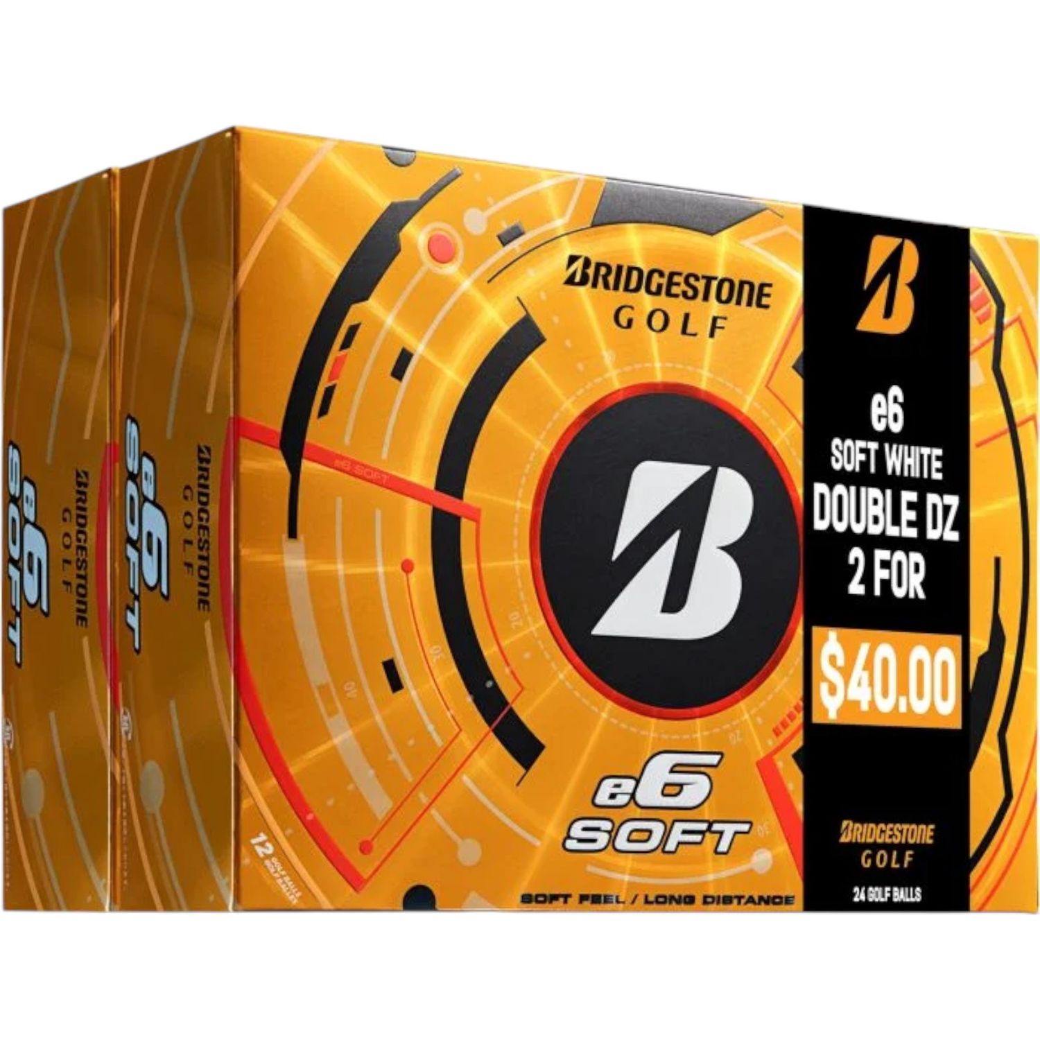 BRIDGESTONE E6 SOFT WHITE GOLF BALL DOUBLE DOZEN
