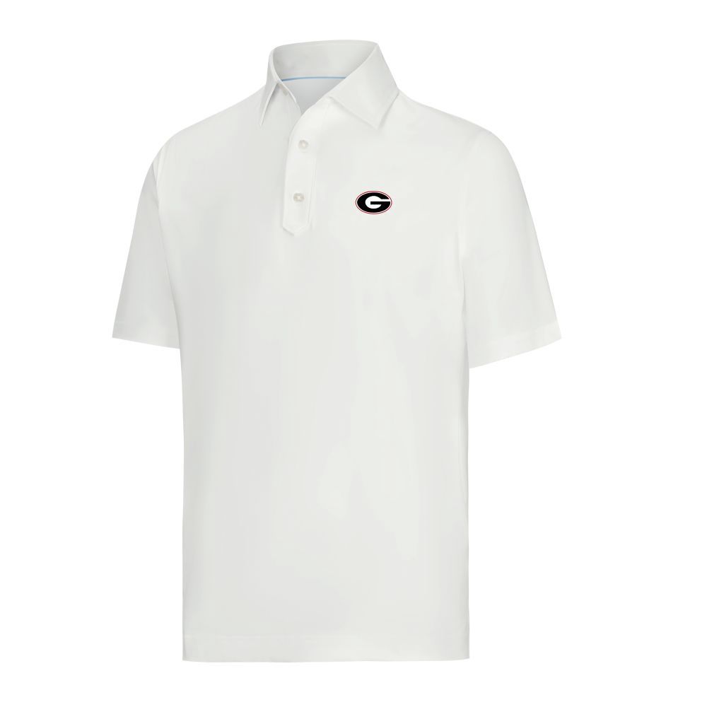 FOOTJOY GEORGIA UGA OVAL G SOLID LISLE POLO WHITE