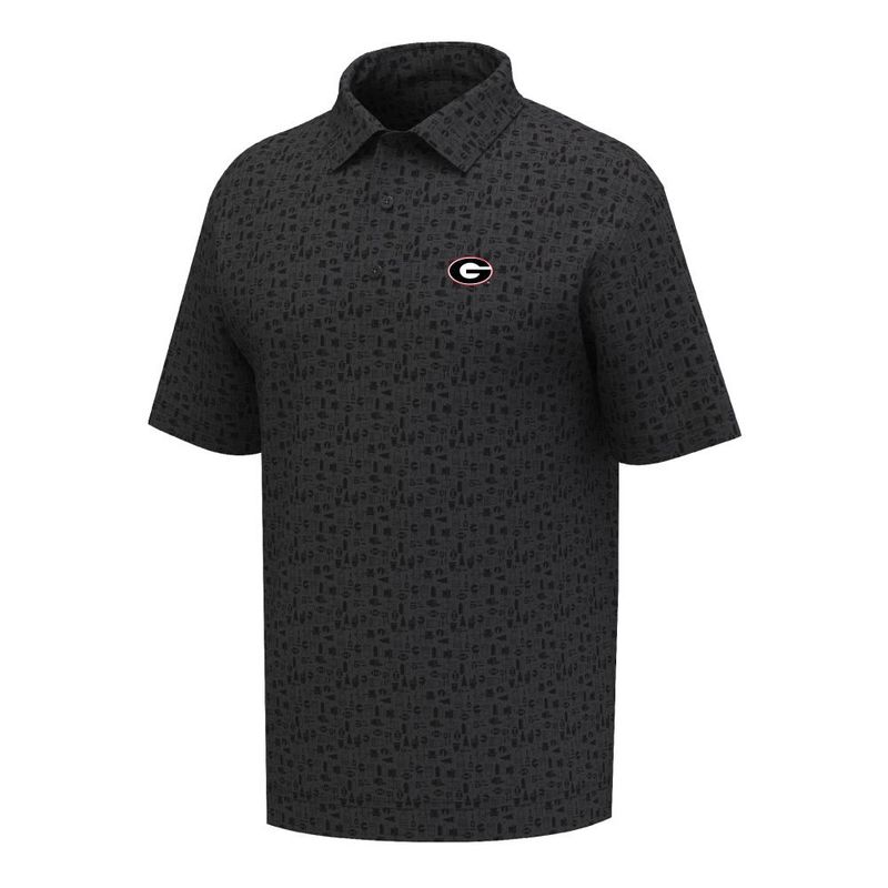 FOOTJOY GEORGIA OVAL G TAILGATE POLO CHARCOAL/BLACK