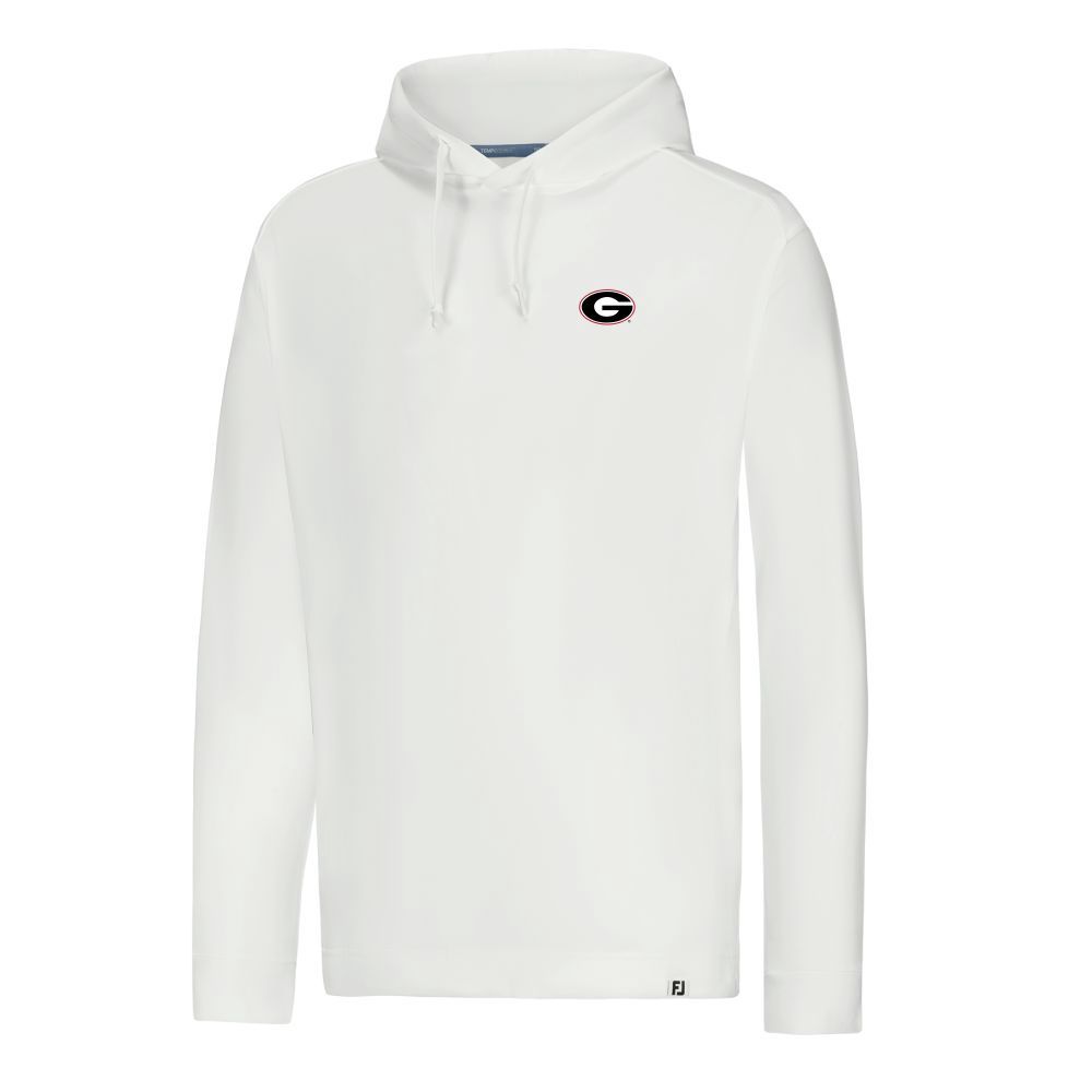 FOOTJOY GEORGIA UGA OVAL G LIGHTWEIGHT HOODIE WHITE
