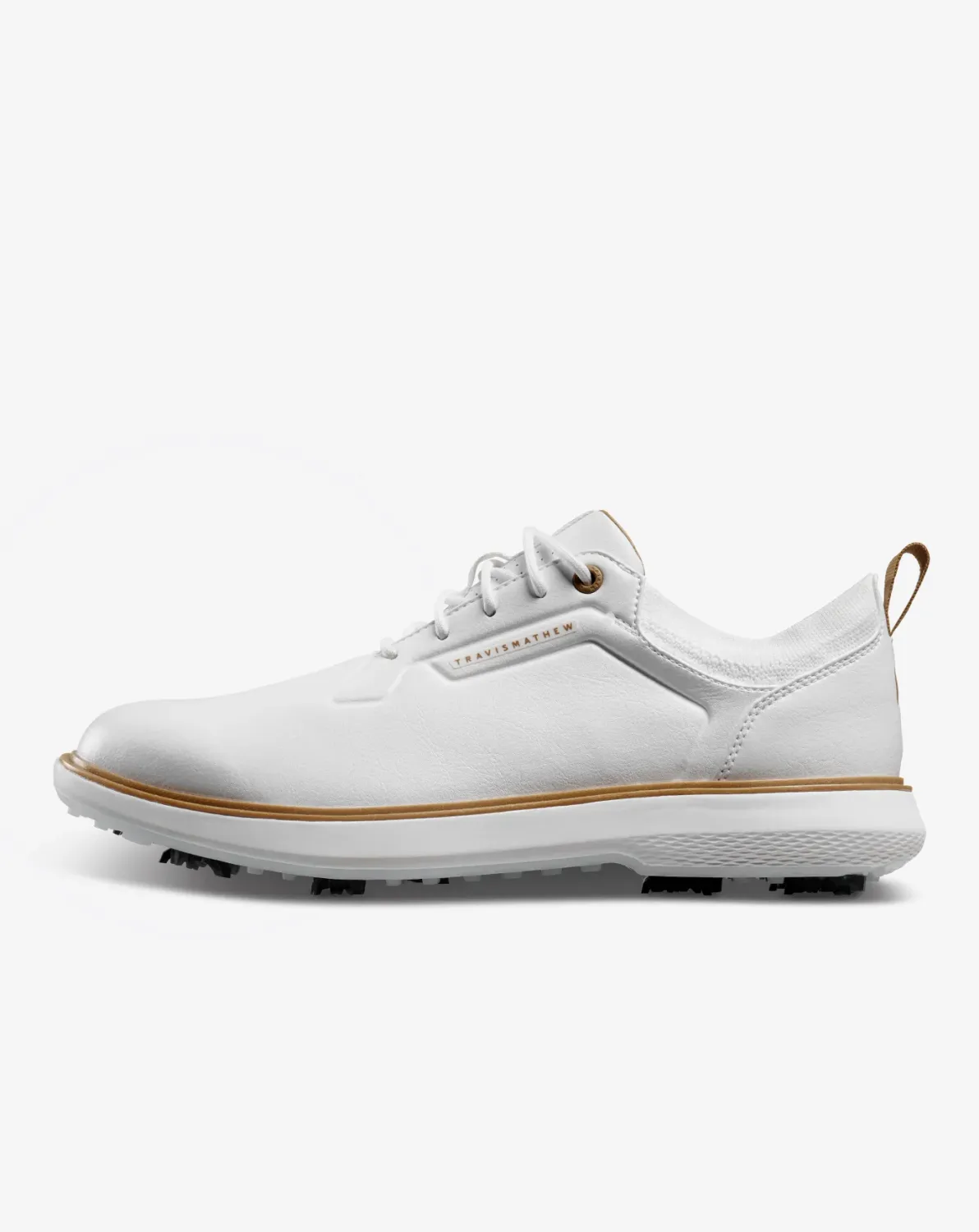 TRAVISMATHEW THE MODERN TOUR GOLF SHOE CLASSIC WHITE/TAN