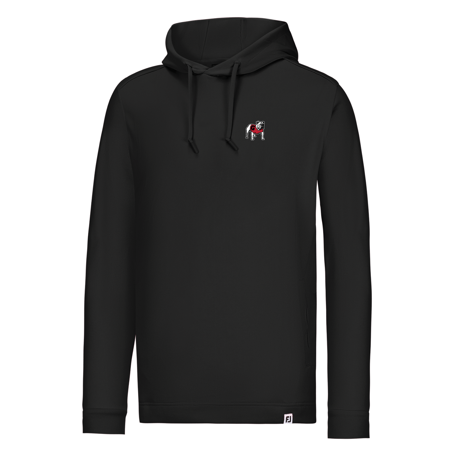 FOOTJOY GEORGIA UGA STANDING BULLDOG LIGHTWEIGHT HOODIE BLACK