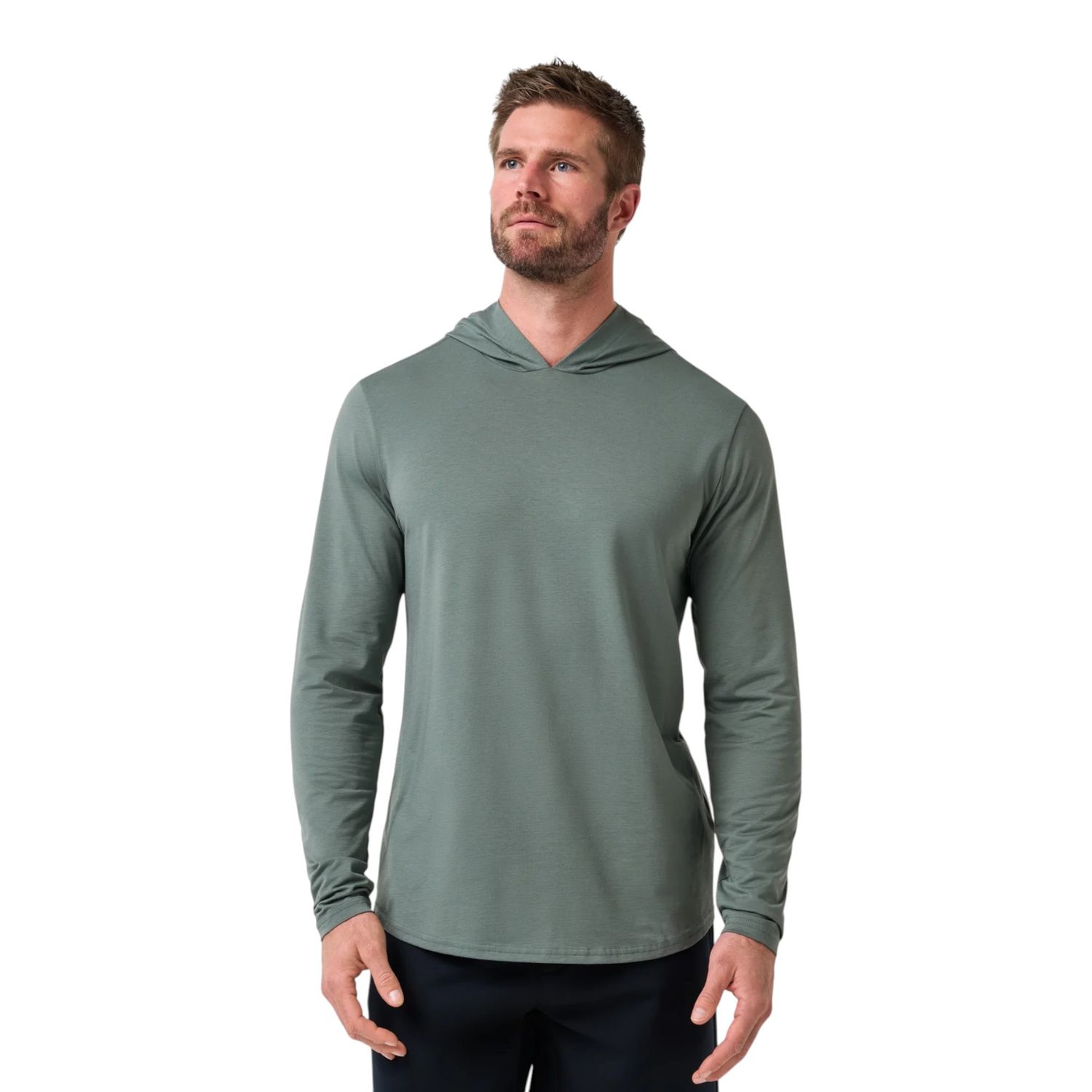 TRAVISMATHEW PERFORMANCE JERSEY HOODIE BALSAM GREEN