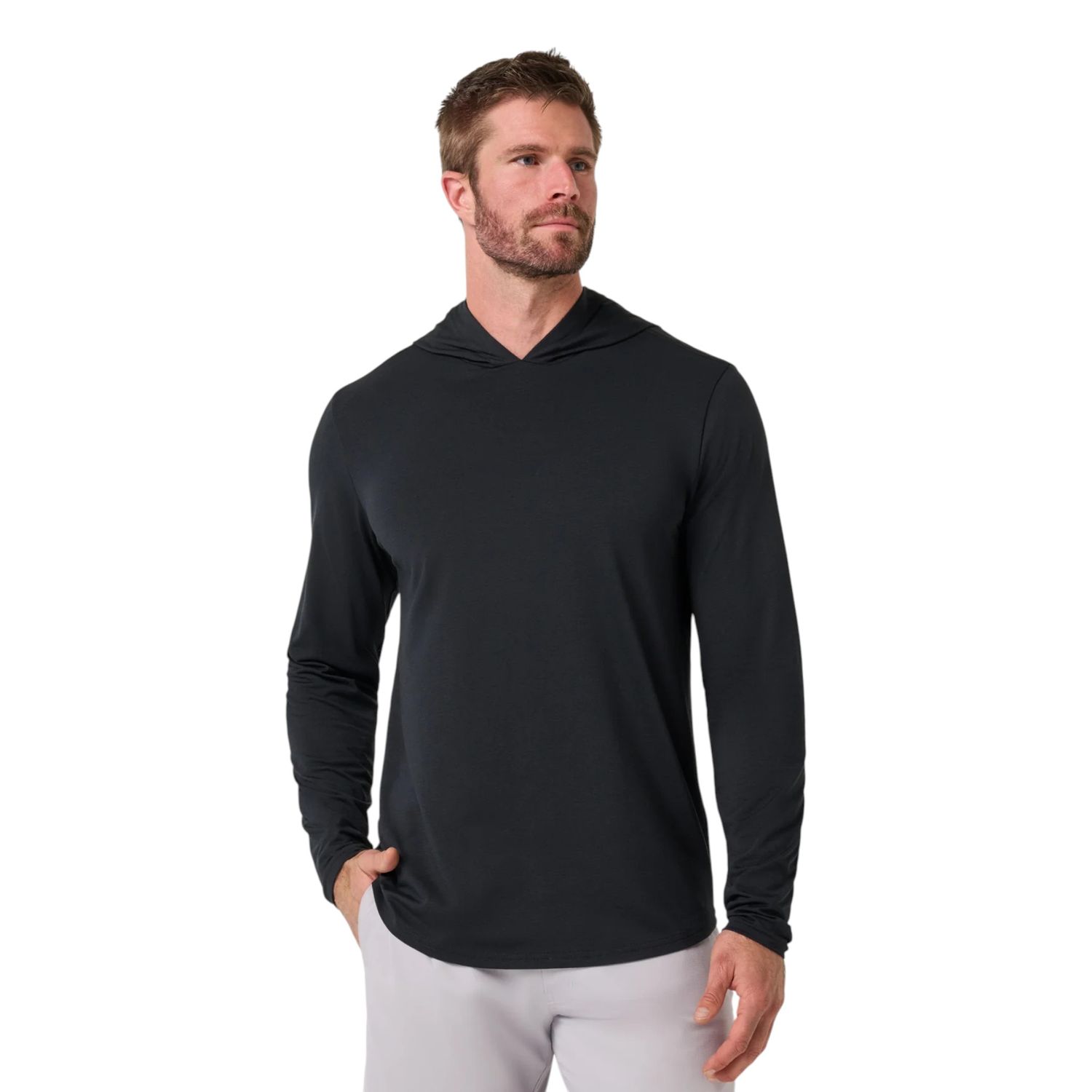 TRAVISMATHEW PERFORMANCE JERSEY HOODIE BLACK