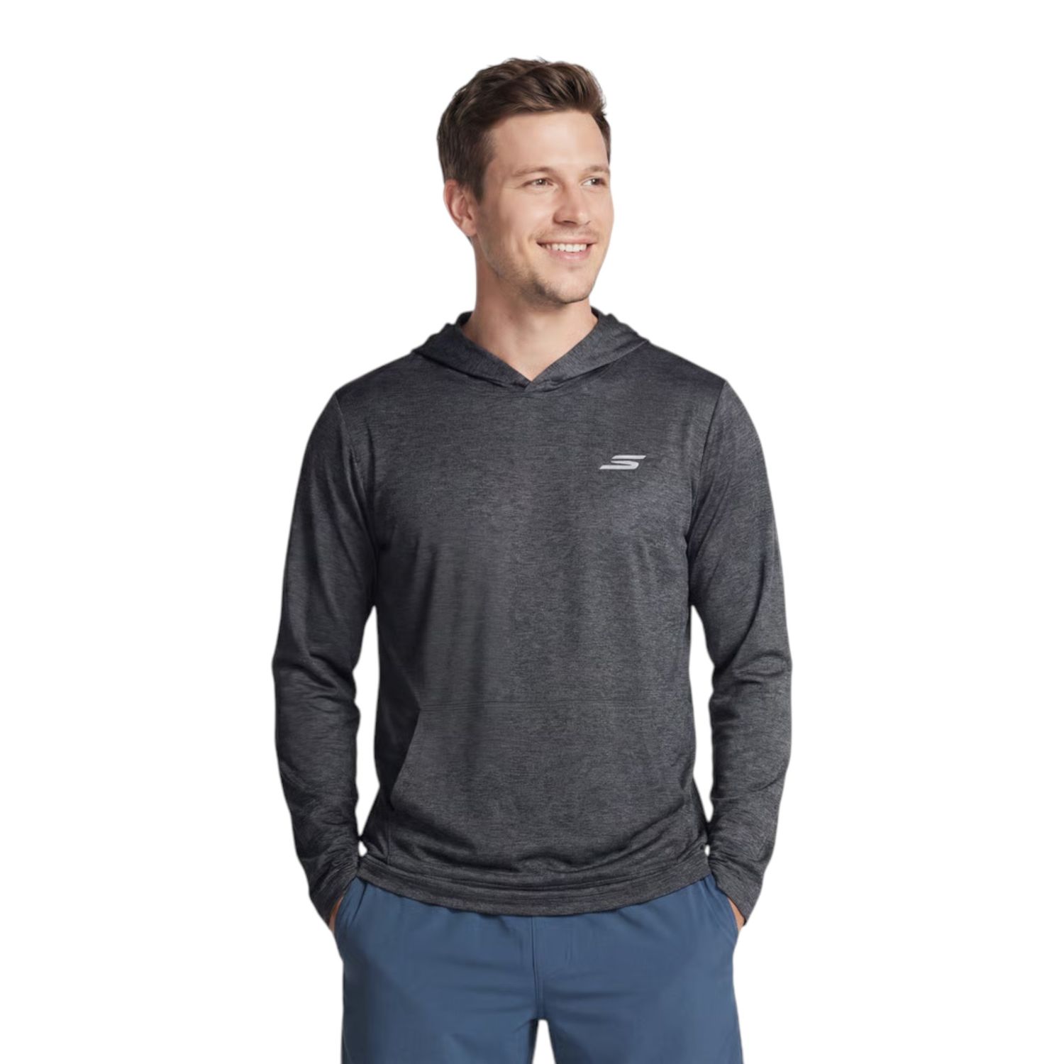 SKECHERS GO DRI CHARGE HOODIE BLACK CHARCOAL