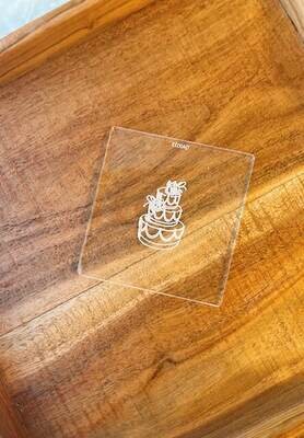 Acrylic Wedding Cake cookie embosser