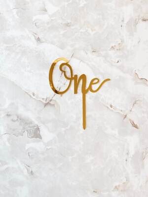 One acrylic cake topper