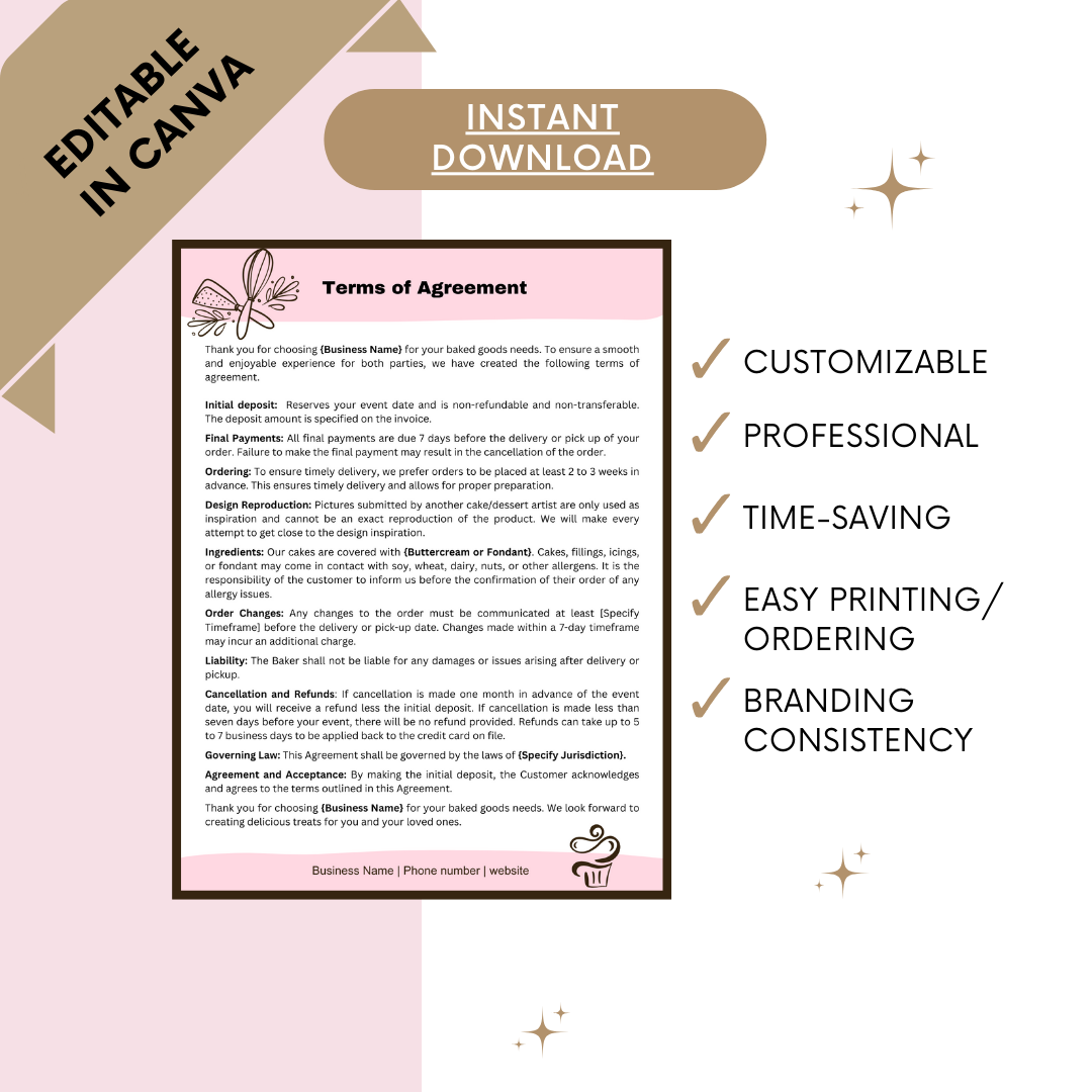 Editable Terms of Agreement