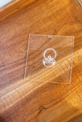 Acrylic Wedding Ring Cake Cookie Embosser