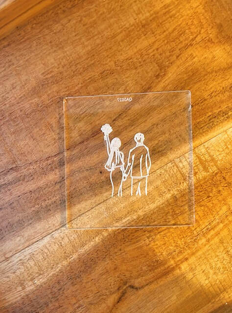 Acrylic bride and groom cookie stamp