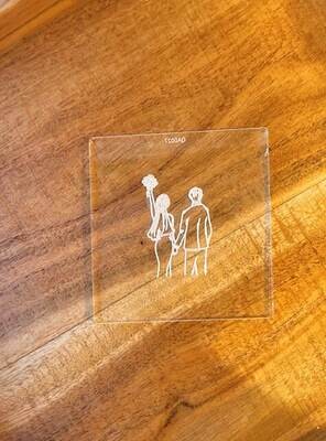 Acrylic bride and groom cookie stamp