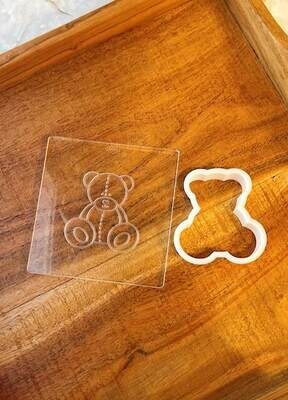 Acrylic Teddy Bear embosser + cookie cutter