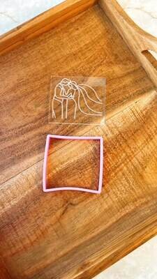 Bride and groom acrylic embosser + cookie cutter