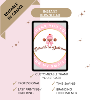 Editable Thank You Sticker
