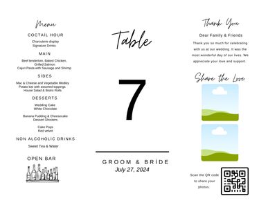 Editable Minimalist Digital Table Tent