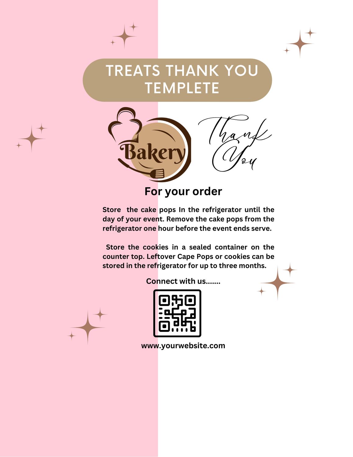 Editable Treats and Cookie Thank You Template