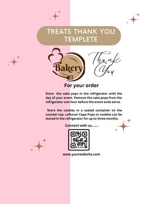 Editable Treats and Cookie Thank You Template