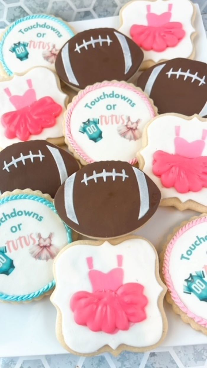 Touchdowns and Tutus Cookie Stencil