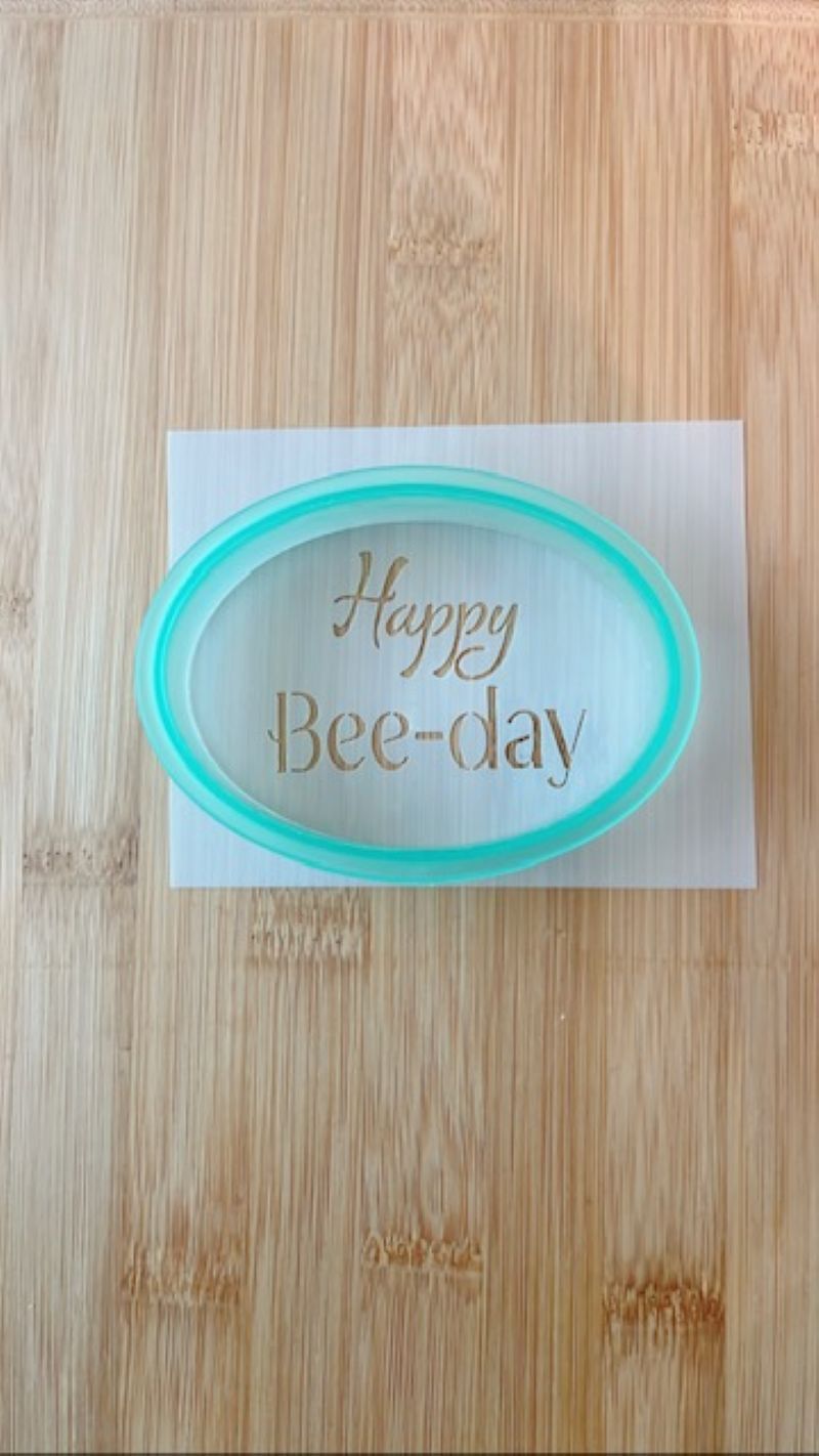 Bee-day Cookie Stencil