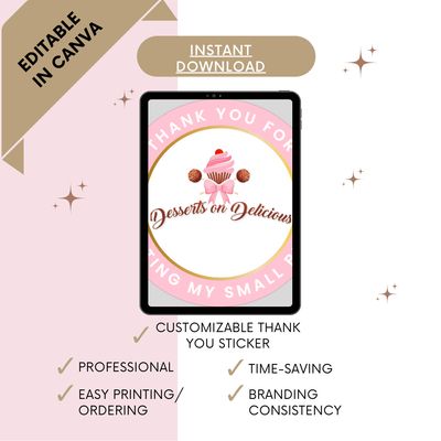 Editable Thank You Sticker